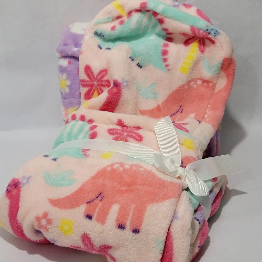 Comfort Bay for Kids Hooded Throw Blanket‎ 2 Pack Dinosaur Unicorn 50x25 NEW